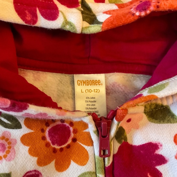 🦋 GYMBOREE GIRLS🦋 flowery zipped hoodie - Picture 2 of 3